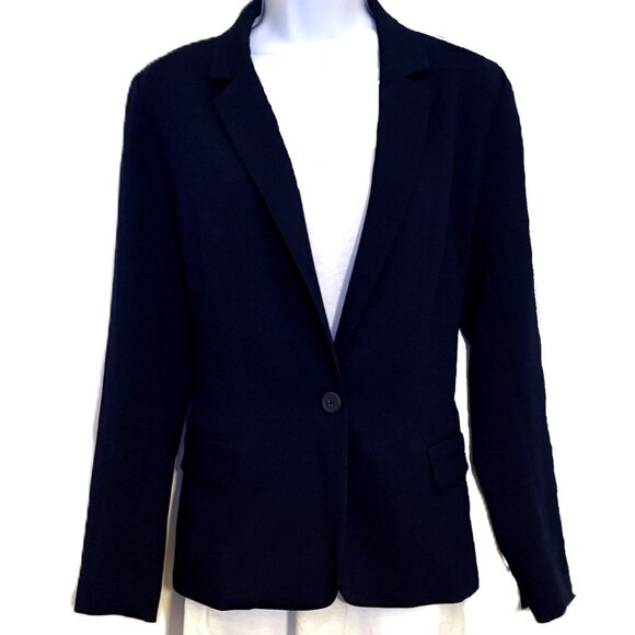 Navy Summer-Weight Blazer/w Fashion Stripes  Cupcakes and Cashmere-New w/o Tags - Picture 3 of 8